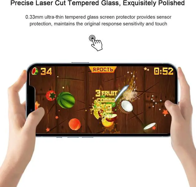 Alt view image 7 of 7 - BONAEVER 3 Pack Screen Protector for iPhone 13 with 3 Pack Camera Lens Tempered Glass Protector, 6.1 Inch HD Clear Tempered Glass Film 9H Hardness Full Coverage, Scratch Resistent, No Air Bubbles