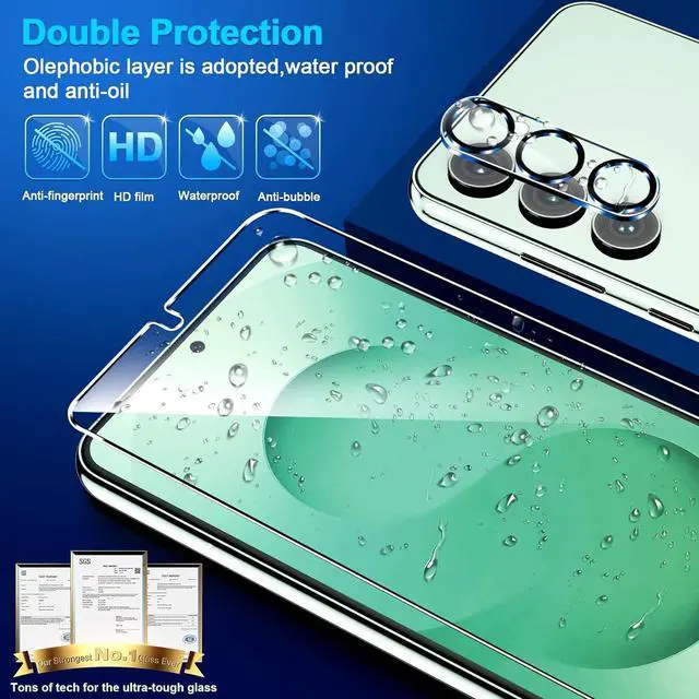 Alt view image 4 of 7 - BONAEVER 3 Pack Glass Screen Protector for Samsung Galaxy S25 [6.2 inch] + 3 Pack Camera Lens Protector, 9H Tempered Glass, Fingerprint Unlock, HD Clear Case Friendly Anti-Scratch