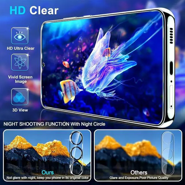 Alt view image 3 of 7 - BONAEVER 3 Pack Glass Screen Protector for Samsung Galaxy S25 [6.2 inch] + 3 Pack Camera Lens Protector, 9H Tempered Glass, Fingerprint Unlock, HD Clear Case Friendly Anti-Scratch