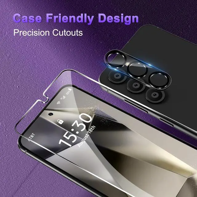 Alt view image 5 of 7 - BONAEVER [3+3 Pack] Glass Screen Protector for Samsung Galaxy S24 Plus with Camera Lens Protector, 3D Curved, 6.7 inch 9H Tempered Glass for Samsung Galaxy S24+ 5G Glass Screen Protector