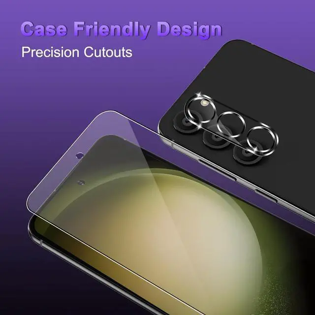 Alt view image 4 of 7 - BONAEVER [3+3 Pack] Glass Screen Protector for Samsung Galaxy S23 Plus with Camera Lens Protector, 3D Curved, 6.6 inch 9H Tempered Glass for Samsung Galaxy S23+ 5G Glass Screen Protector