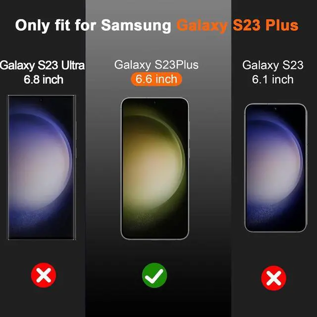 Alt view image 2 of 7 - BONAEVER [3+3 Pack] Glass Screen Protector for Samsung Galaxy S23 Plus with Camera Lens Protector, 3D Curved, 6.6 inch 9H Tempered Glass for Samsung Galaxy S23+ 5G Glass Screen Protector