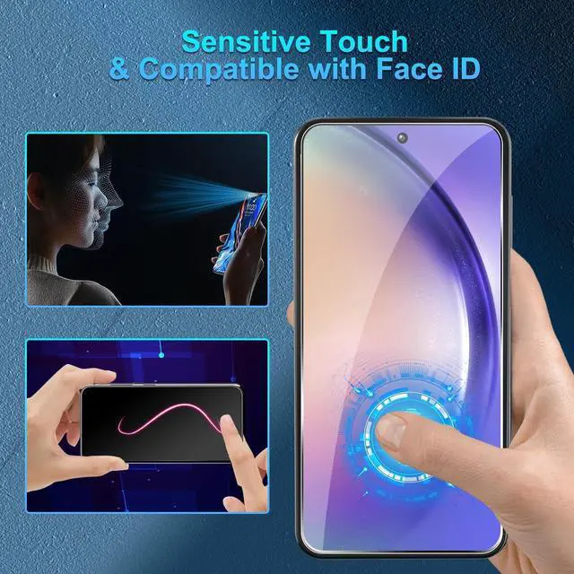 Alt view image 6 of 7 - BONAEVER [3+3 Pack] Glass Screen Protector for Samsung Galaxy A54 with Camera Lens Protector, 3D Curved, 6.4 inch 2023 9H Tempered Glass for Galaxy A54 Glass Screen Protector
