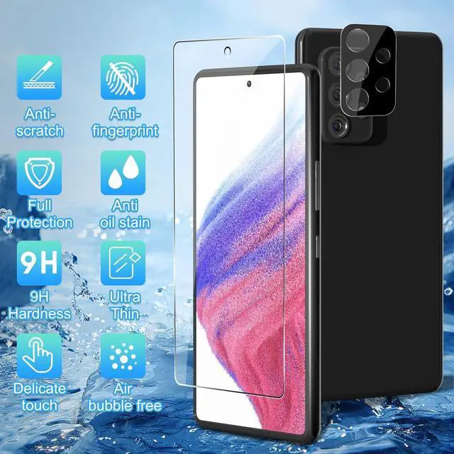 Alt view image 2 of 7 - BONAEVER [3+3 Pack] Glass Screen Protector for Samsung Galaxy A53 with Camera Lens Protector, 3D Curved, 6.5 inch 2022 9H Tempered Glass for Galaxy A53 Glass Screen Protector