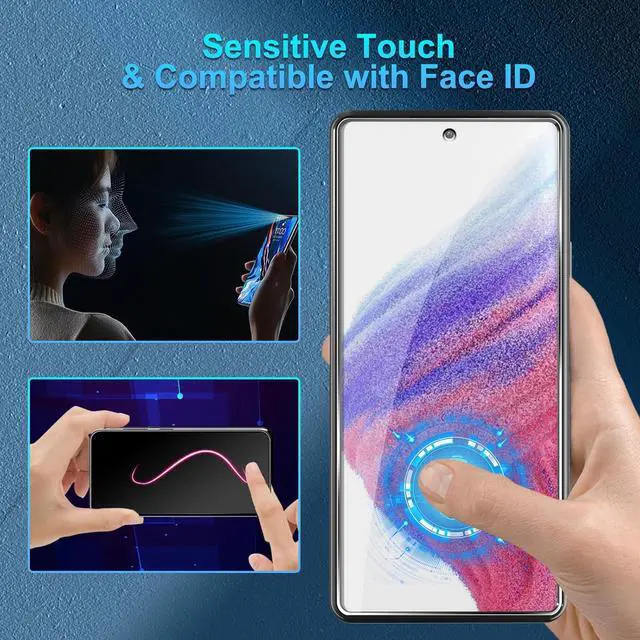 Alt view image 3 of 7 - BONAEVER [3+3 Pack] Glass Screen Protector for Samsung Galaxy A53 with Camera Lens Protector, 3D Curved, 6.5 inch 2022 9H Tempered Glass for Galaxy A53 Glass Screen Protector
