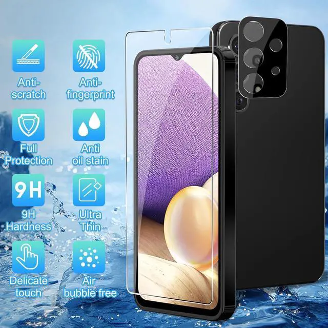 Alt view image 6 of 7 - BONAEVER [3+3] Pack Glass Screen Protector for Samsung Galaxy A32 with Camera Lens Protector, 3D Curved, 6.5 inch 9H Tempered Glass for Galaxy A32 5G Glass Screen Protector