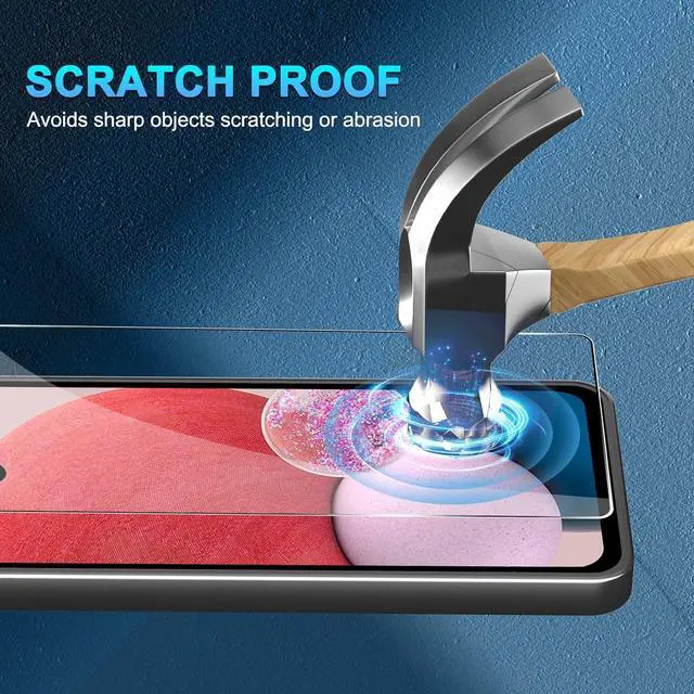 Alt view image 6 of 7 - BONAEVER [3+3 Pack] Glass Screen Protector for Samsung Galaxy A13 with Camera Lens Protector, 3D Curved, 6.5 inch 9H Tempered Glass for Galaxy A13 Glass Screen Protector