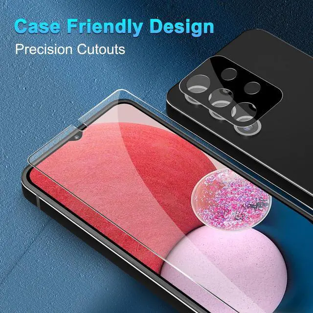 Alt view image 2 of 7 - BONAEVER [3+3 Pack] Glass Screen Protector for Samsung Galaxy A13 with Camera Lens Protector, 3D Curved, 6.5 inch 9H Tempered Glass for Galaxy A13 Glass Screen Protector