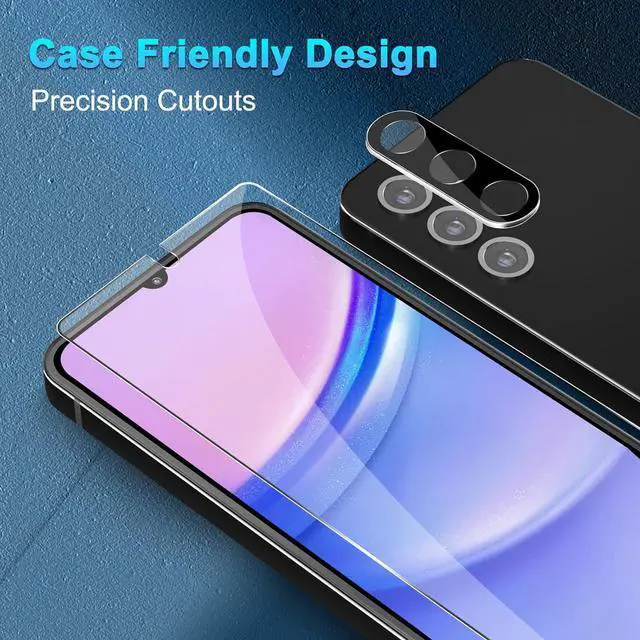 Alt view image 3 of 7 - BONAEVER [3+3 Pack] Glass Screen Protector for Samsung Galaxy A15 with Camera Lens Protector, 3D Curved, 6.5 inch 2024 9H Tempered Glass for Galaxy A15 Glass Screen Protector