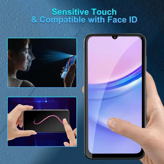 Alt view image 7 of 7 - BONAEVER [3+3 Pack] Glass Screen Protector for Samsung Galaxy A15 with Camera Lens Protector, 3D Curved, 6.5 inch 2024 9H Tempered Glass for Galaxy A15 Glass Screen Protector