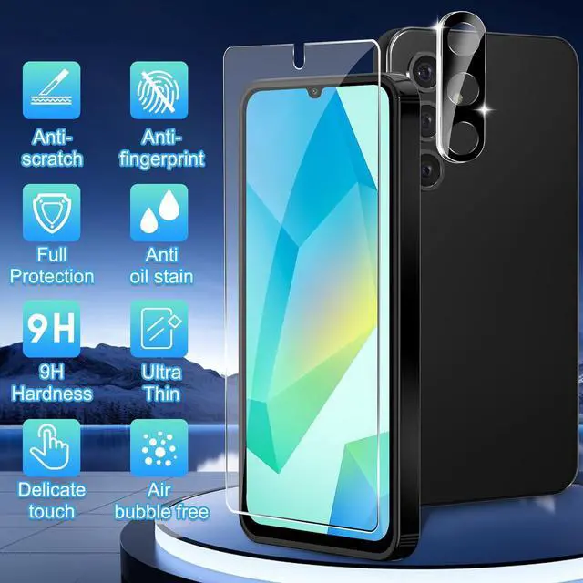 Alt view image 4 of 7 - BONAEVER [3+3 Pack] Glass Screen Protector for Samsung Galaxy A16 with Camera Lens Protector, 3D Curved, 6.6 inch 9H Tempered Glass for Samsung Galaxy A16 Glass Screen Protector