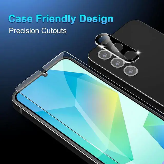 Alt view image 6 of 7 - BONAEVER [3+3 Pack] Glass Screen Protector for Samsung Galaxy A16 with Camera Lens Protector, 3D Curved, 6.6 inch 9H Tempered Glass for Samsung Galaxy A16 Glass Screen Protector