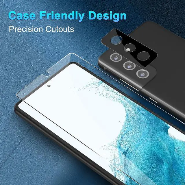 Alt view image 4 of 7 - BONAEVER [3+3 Pack] Glass Screen Protector for Samsung Galaxy S22 with Camera Lens Protector, 3D Curved, 6.1 inch 9H Tempered Glass for Samsung Galaxy S22 5G Glass Screen Protector