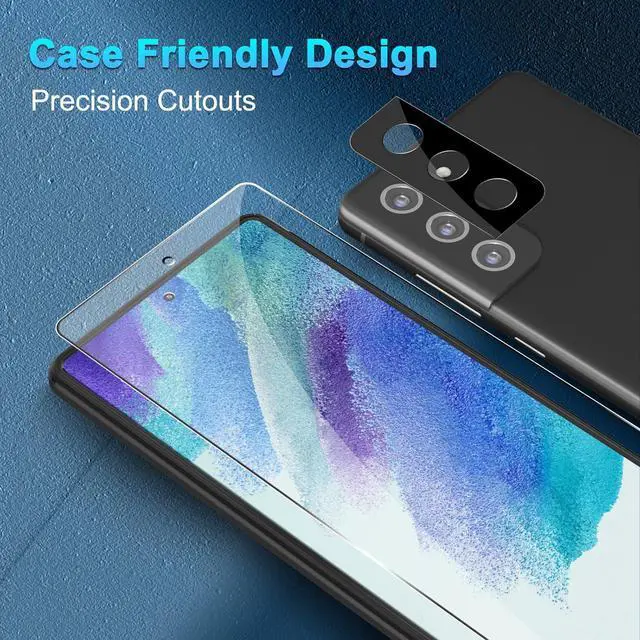 Alt view image 4 of 6 - BONAEVER [3+3 Pack] Glass Screen Protector for Samsung Galaxy S21 FE with Camera Lens Protector, 3D Curved, 6.4 inch 9H Tempered Glass for Samsung Galaxy S21 Fan Edition 5G Glass Screen Protector