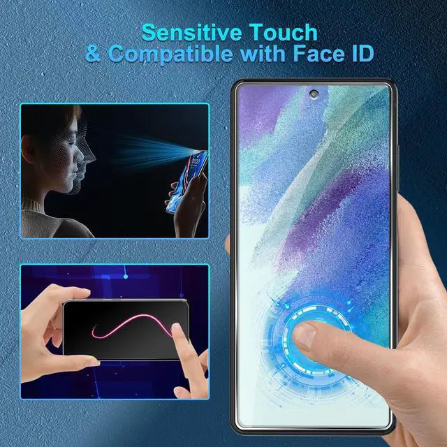 Alt view image 3 of 6 - BONAEVER [3+3 Pack] Glass Screen Protector for Samsung Galaxy S21 FE with Camera Lens Protector, 3D Curved, 6.4 inch 9H Tempered Glass for Samsung Galaxy S21 Fan Edition 5G Glass Screen Protector