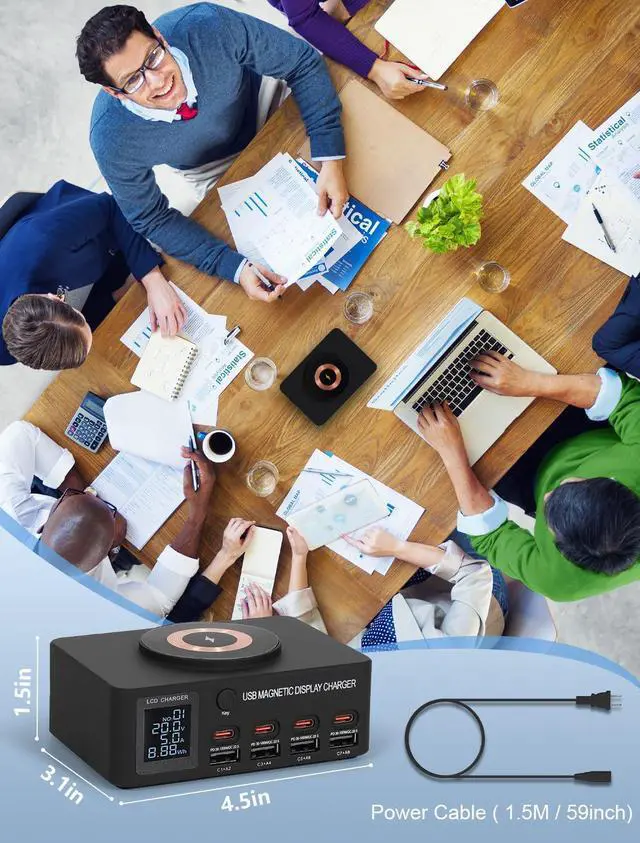 Alt view image 7 of 7 - BONAEVER 100W 8-Port Multiple USB Charger Station,Fast Charging Station for Multi Devices with Smart Port & Safety Protection,USB Charging Station Compatible with Phones, Tablets, Laptops