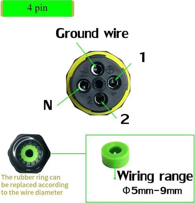 Alt view image 2 of 7 - BONAEVER IP68 Waterproof 2 Way 4 Pin Junction Box Electrical Cable Connector,5 Pack 24A 400V M20 Wire Range (5-9mm) for Outdoor Rapid Maintenance Expansion and Extension of Cable Connectors