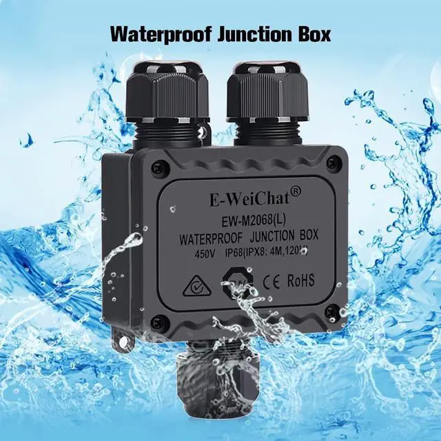 Alt view image 4 of 6 - BONAEVER Junction Box Outdoor Waterproof Electrical Box, 5-14mm, 3 Way Plug Line Plastic External Junction Box, Electric Power Cord Boxes Suitable for Outdoor Lights, Landscape Lighting (3way)