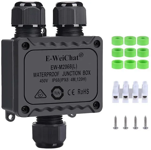 Main image of BONAEVER Outdoor Junction Box,ip68 Waterproof Junction Box,3-Way Y Outdoor Junction Box Waterproof,Underground Electrical Junction Box,Waterproof Junction Box Outdoor 5-12mm Electrical Junction Box