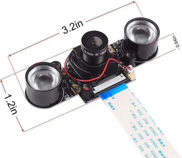 Alt view image 5 of 7 - BONAEVER Raspberry Pi 4 Camera Module Automatic IR-Cut Sensor Day/Night Vision Video Webcam HD 5MP 1080P OV5647 Adjustable Focus with IR Sensor LED Light for Raspberry Pi 3 B+ 4B 2 Model B/B+ / A/A+