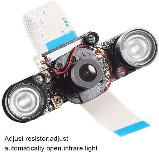 Alt view image 6 of 7 - BONAEVER Raspberry Pi 4 Camera Module Automatic IR-Cut Sensor Day/Night Vision Video Webcam HD 5MP 1080P OV5647 Adjustable Focus with IR Sensor LED Light for Raspberry Pi 3 B+ 4B 2 Model B/B+ / A/A+
