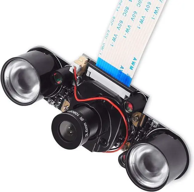 Alt view image 7 of 7 - BONAEVER Raspberry Pi 4 Camera Module Automatic IR-Cut Sensor Day/Night Vision Video Webcam HD 5MP 1080P OV5647 Adjustable Focus with IR Sensor LED Light for Raspberry Pi 3 B+ 4B 2 Model B/B+ / A/A+