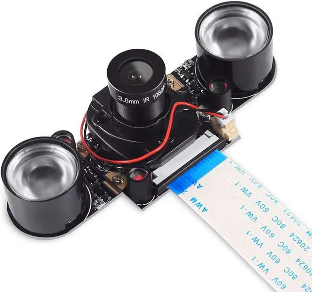 Main image of BONAEVER Raspberry Pi 4 Camera Module Automatic IR-Cut Sensor Day/Night Vision Video Webcam HD 5MP 1080P OV5647 Adjustable Focus with IR Sensor LED Light for Raspberry Pi 3 B+ 4B 2 Model B/B+ / A/A+