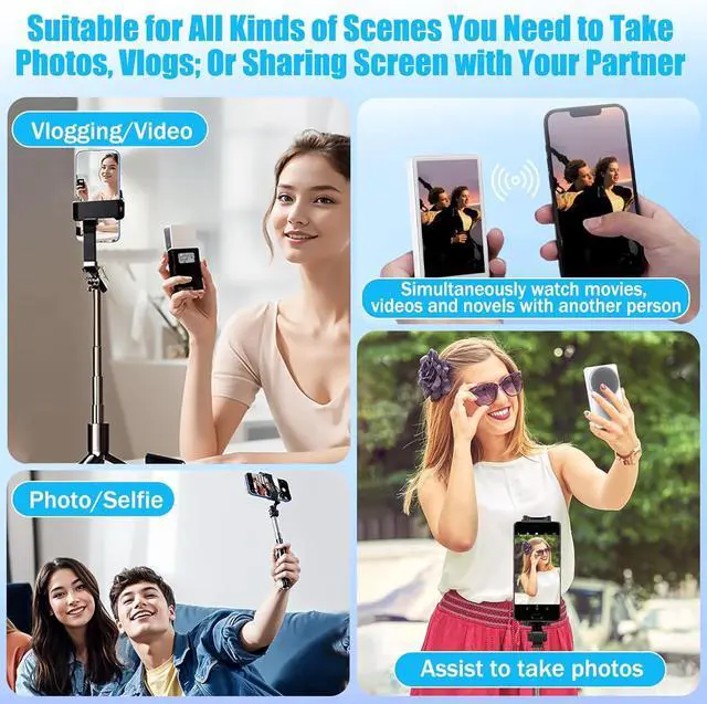 Alt view image 2 of 7 - BONAEVER Phone Vlog Selfie Monitor Screen, Magnetic Mount, 1080P Wireless Recording, Using Phone Rear Camera for Selfie Vlog, Live Streaming, TikTok, Compatible with iPhone Android