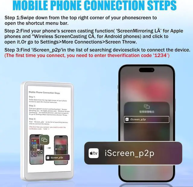 Alt view image 7 of 7 - BONAEVER Phone Vlog Selfie Monitor Screen, Magnetic Mount, 1080P Wireless Recording, Using Phone Rear Camera for Selfie Vlog, Live Streaming, TikTok, Compatible with iPhone Android