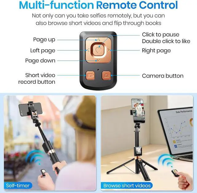 Alt view image 2 of 7 - BONAEVER Universal Phone Tripod & Real-Time Back Camera Monitor for iPhone & Android, Bluetooth Vlog Selfie Stick with Monitor Screen for iPhone Live Streaming TikTok YouTube