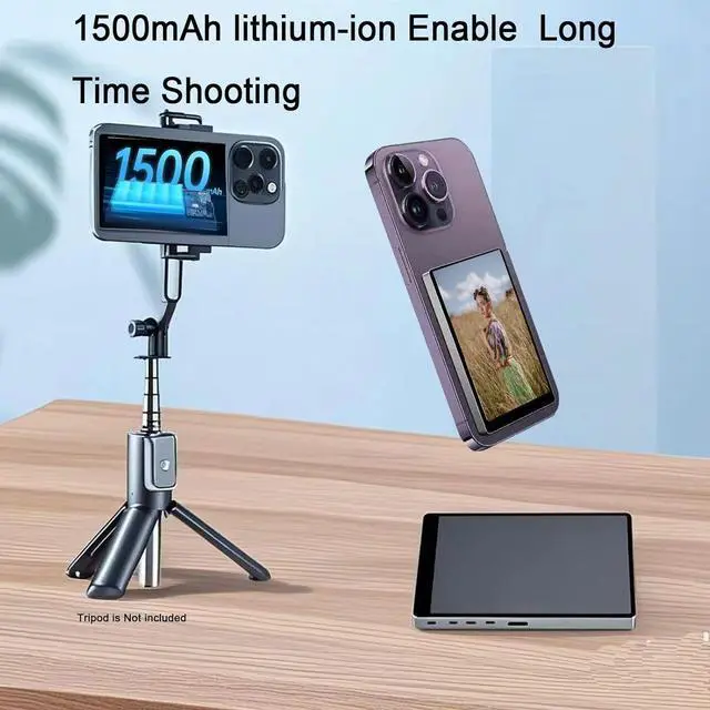 Alt view image 4 of 7 - BONAEVER Magnetic Phone Vlog Selfie Monitor Screen, Phone Rear Camera with 3 Levels Brightness, 3.97 inch HD Display for Vlog Live Stream TikTok