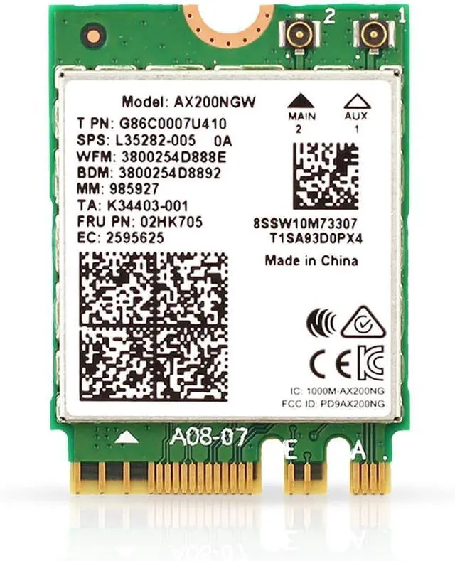 Main image of BONAEVER AX200 WiFi 6 Adapter | Dual-Band 802.11ax M.2 WiFi Card for PC | Up to 2.4 Gbps | No vPro | Supports Bluetooth 5.2 & Intel, AMD, Windows 10/11, Linux AX200NGW