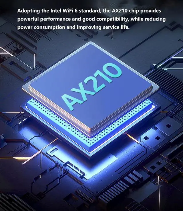 Alt view image 6 of 7 - BONAEVER WiFi 6E AX210 NGW Wireless Card, Expand to Tri-Band 6GHz/5GHz/2.4GHz M.2 NGFF Wireless Bluetooth 5.3, AX210 WiFi Chip, Includes Ipex Cable, 8dBi Antennas and Brackets Support Windows 10/11