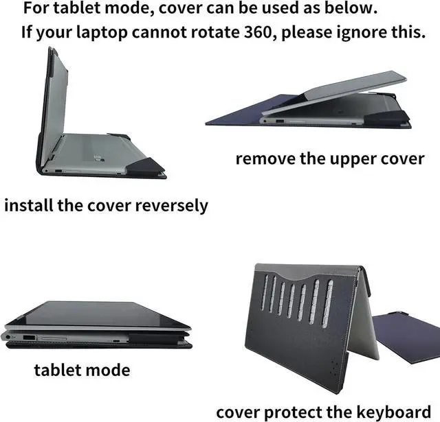 Alt view image 7 of 7 - BONAEVER 16 inch Laptop Cover Case for Lenovo Yoga 7 2-in-1 16AHP9 /16IML9 & Yoga Slim 7 Pro 16ACH6 16ARH7 16IAH7,PU Leather Protective Shell Detachable Laptop Bag Accessory Wine Red