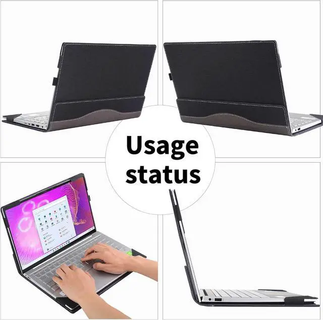 Alt view image 7 of 7 - BONAEVER Laptop Case Cover for 16 inch Lenovo IdeaPad 5 Pro Gen 6 Gen 7 Gen 8 / IdeaPad Slim 5i Pro 16 2023 Notebook Sleeve Computer Bag Protective PU Leather Shell