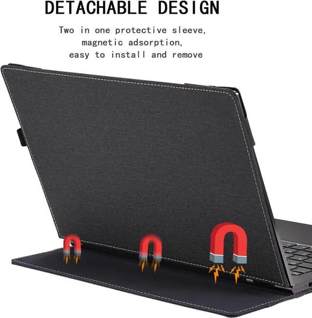 Alt view image 4 of 7 - BONAEVER Case Cover for 14 inch 2-in-1 Laptop Lenovo Yoga 7i 7 14ARP8 14IRL8 14ARB7 14IAL7, PU Leather Bag Notebook Protective Shell Sleeve with Pen Holder
