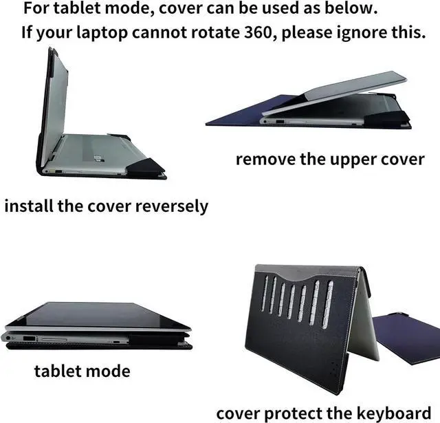 Alt view image 7 of 7 - BONAEVER Case Cover for 14 inch 2-in-1 Laptop Lenovo Yoga 7i 7 14ARP8 14IRL8 14ARB7 14IAL7, PU Leather Bag Notebook Protective Shell Sleeve with Pen Holder