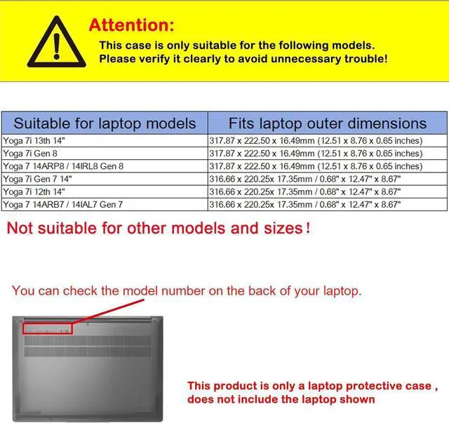 Alt view image 2 of 7 - BONAEVER Case Cover for 14 inch 2-in-1 Laptop Lenovo Yoga 7i 7 14ARP8 14IRL8 14ARB7 14IAL7, PU Leather Bag Notebook Protective Shell Sleeve with Pen Holder