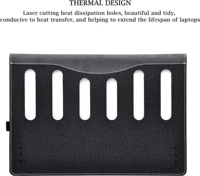 Alt view image 4 of 7 - BONAEVER Laptop Case Cover for 14 inch Lenovo IdeaPad 5 2-in-1 14Q8X9 14AHP9 14IRH9 14IRU9 Sleeve,PU Leather Protective Bag Notebook PC Accessories