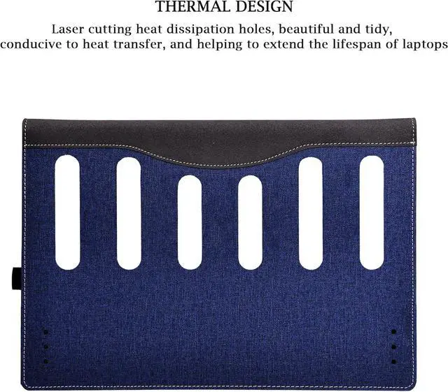 Alt view image 4 of 7 - BONAEVER Laptop Case Cover for 14 inch Lenovo IdeaPad 5 2-in-1 14Q8X9 14AHP9 14IRH9 14IRU9 Sleeve,PU Leather Protective Bag Notebook PC Accessories Blue