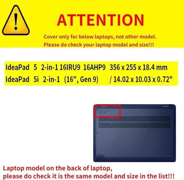 Alt view image 2 of 7 - BONAEVER Laptop Case Cover for Lenovo 16" IdeaPad 5i 2-in-1 Gen 9 for IdeaPad 5 2-in-1 16IRU9 16AHP9 [Not fit Other Models] Detachable Notebook Sleeve Computer Bag PU with Heat Dissipation Hole