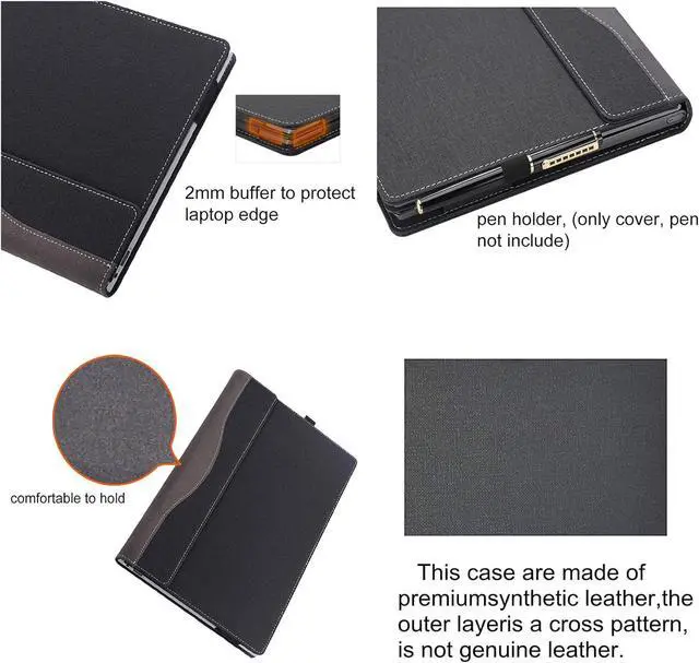 Alt view image 4 of 7 - BONAEVER Laptop Case Cover for Lenovo 16 inch IdeaPad Slim 3i Gen 10 / Slim 3 16ARP10 16IRH10 16AHP10 16IRH10R Detachable Notebook Sleeve Computer Bag PU with Heat Dissipation Hole