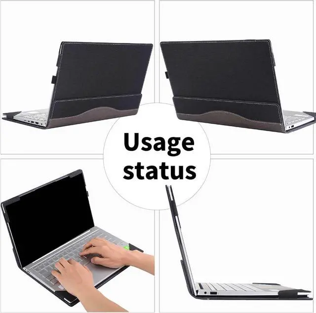 Alt view image 7 of 7 - BONAEVER Laptop Case Cover for Lenovo 16 inch IdeaPad Slim 3i Gen 10 / Slim 3 16ARP10 16IRH10 16AHP10 16IRH10R Detachable Notebook Sleeve Computer Bag PU with Heat Dissipation Hole