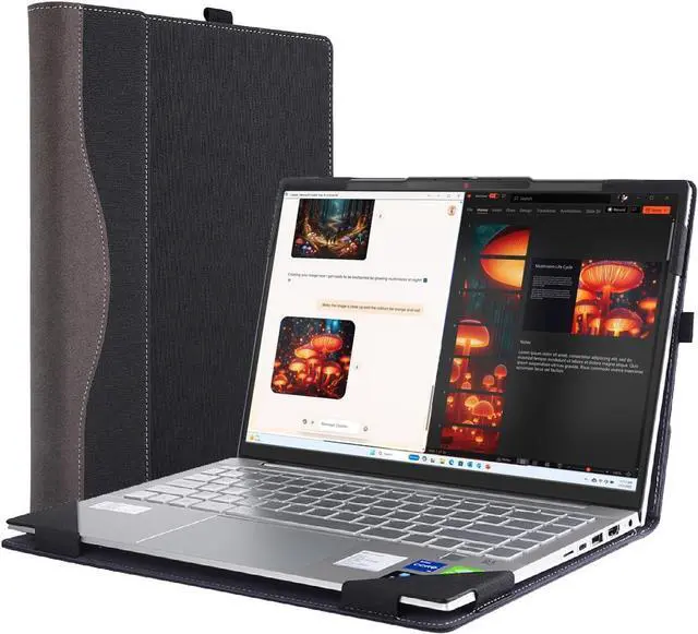 Main image of BONAEVER Laptop Case Cover for Lenovo 16 inch IdeaPad Slim 3i Gen 10 / Slim 3 16ARP10 16IRH10 16AHP10 16IRH10R Detachable Notebook Sleeve Computer Bag PU with Heat Dissipation Hole