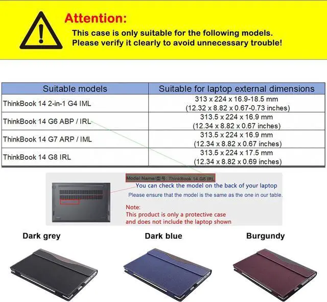 Alt view image 2 of 7 - BONAEVER Laptop Case Cover for 14 inch Lenovo ThinkBook 14 G8 IRL & G7 ARP/IML & G6 ABP/IRL & 2-in-1 G4 IML,PU Leather Notebook Sleeve PC Bag with Cooling Holes Wine Red