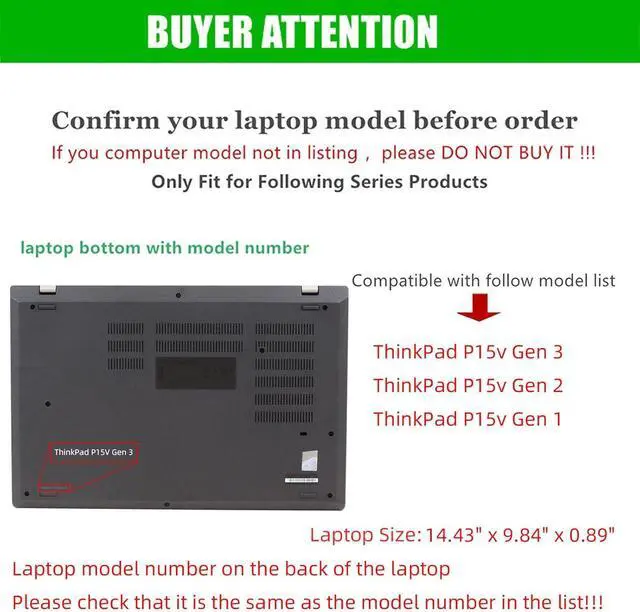 Alt view image 2 of 7 - BONAEVER Laptop Case Cover for 16 inch Lenovo ThinkPad P15V Gen 3 & ThinkPad P15V Gen 2 / Gen 1, PU Leather Shell Notebook Sleeve