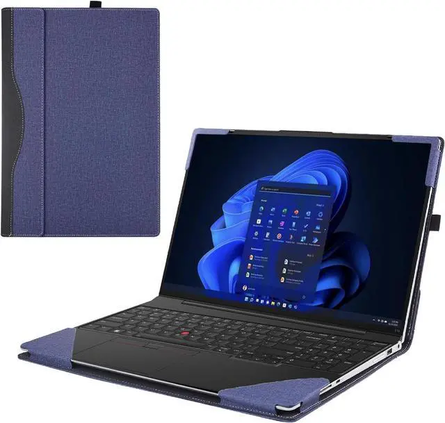 Main image of BONAEVER Laptop Case Cover for 16 inch Lenovo ThinkPad P15V Gen 3 & ThinkPad P15V Gen 2 / Gen 1, PU Leather Shell Notebook Sleeve Blue