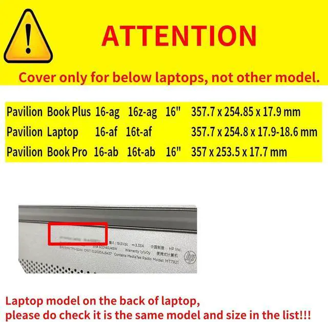 Alt view image 2 of 7 - BONAEVER Protective Case Cover for 16" Hp Pavilion Book Pro 16-ab 16t-ab Pavilion Book Plus 16-ag 16-af Pavilion Laptop 16-af 16t-af Detachable Notebook Sleeve Computer Bag with Pencil Holder