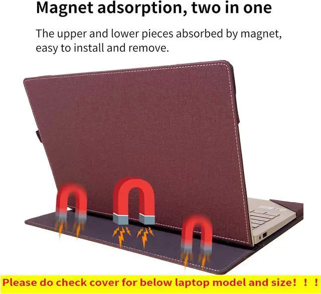 Alt view image 3 of 7 - BONAEVER Protective Case Cover for 16" Hp Pavilion Book Pro 16-ab 16t-ab Pavilion Book Plus 16-ag 16-af Pavilion Laptop 16-af 16t-af Detachable Notebook Sleeve Computer Bag with Pencil Holder Wine Red