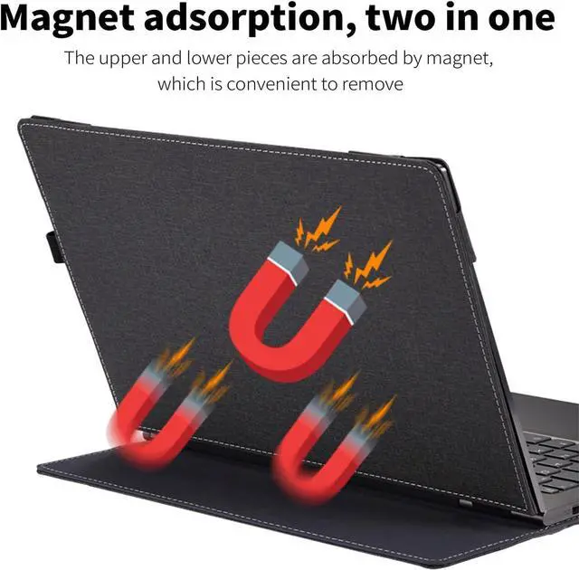 Alt view image 3 of 7 - BONAEVER Laptop Case Cover for 16-inch ASUS VivoBook 16X S3604 K3605&VivoBook 16 X1605 M1605 Sleeve, Detachable 2-in-1 PU Leather Protective Shell Sleeve